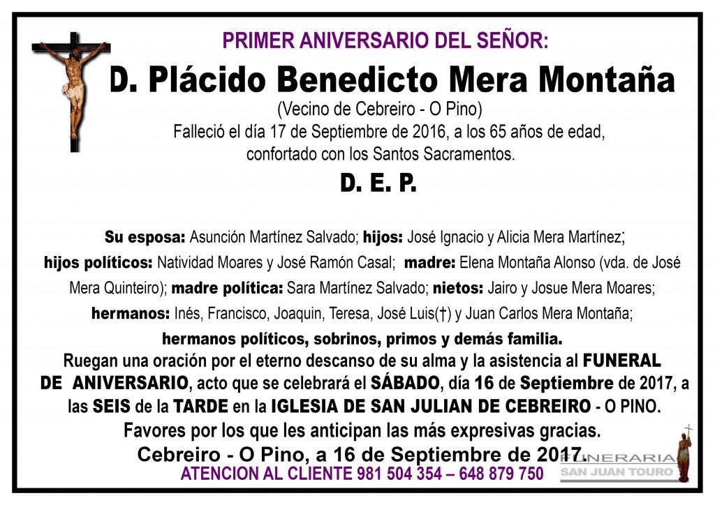 placido benedicto mera montaña